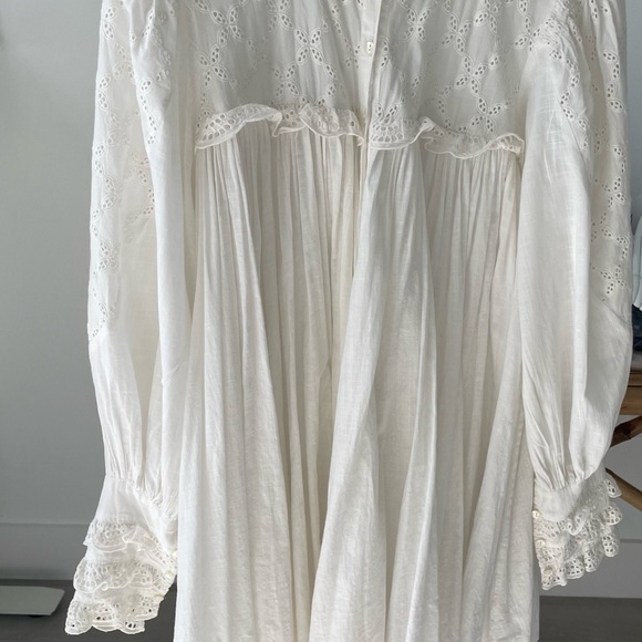 Free People Boho White Dress, Blouse and Vest Bundle. - Picture 2 of 5
